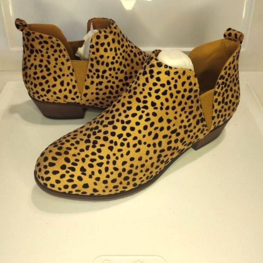 Leopard Print Women's Pierre Dumas Ankle Boots Size-9 Spots Leopard